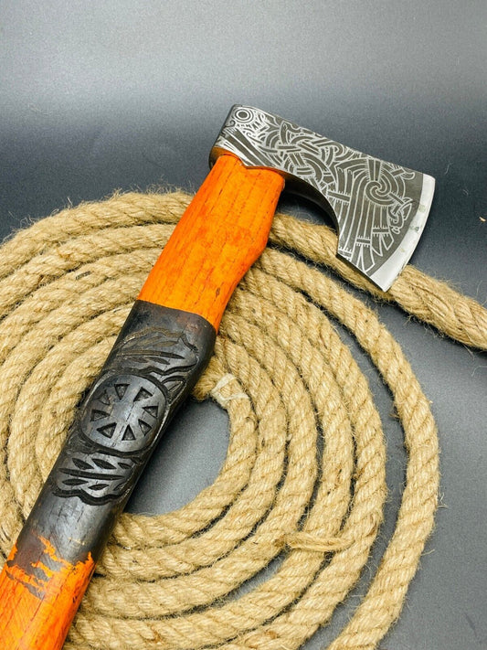 Hand Forged Viking Bearded Hatchet High Carbon Steel Camping Tomahawk