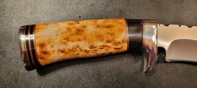 12 Inch Handmade D2 Steel Hunting Bowie Knife with Polished Camel Bone Handle