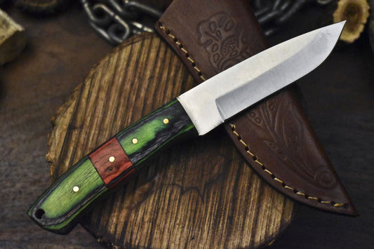 Forged Skinner Knife AUS-8 Steel with Hardwood Handle – Razor Sharp Hunting & Decoration Knife