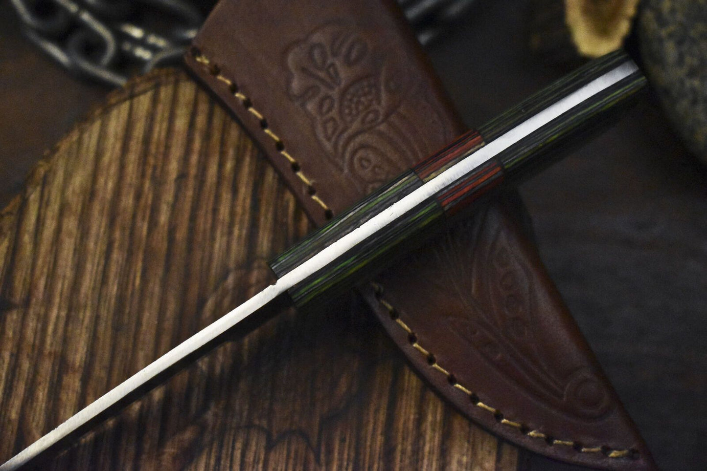 Forged Skinner Knife AUS-8 Steel with Hardwood Handle – Razor Sharp Hunting & Decoration Knife