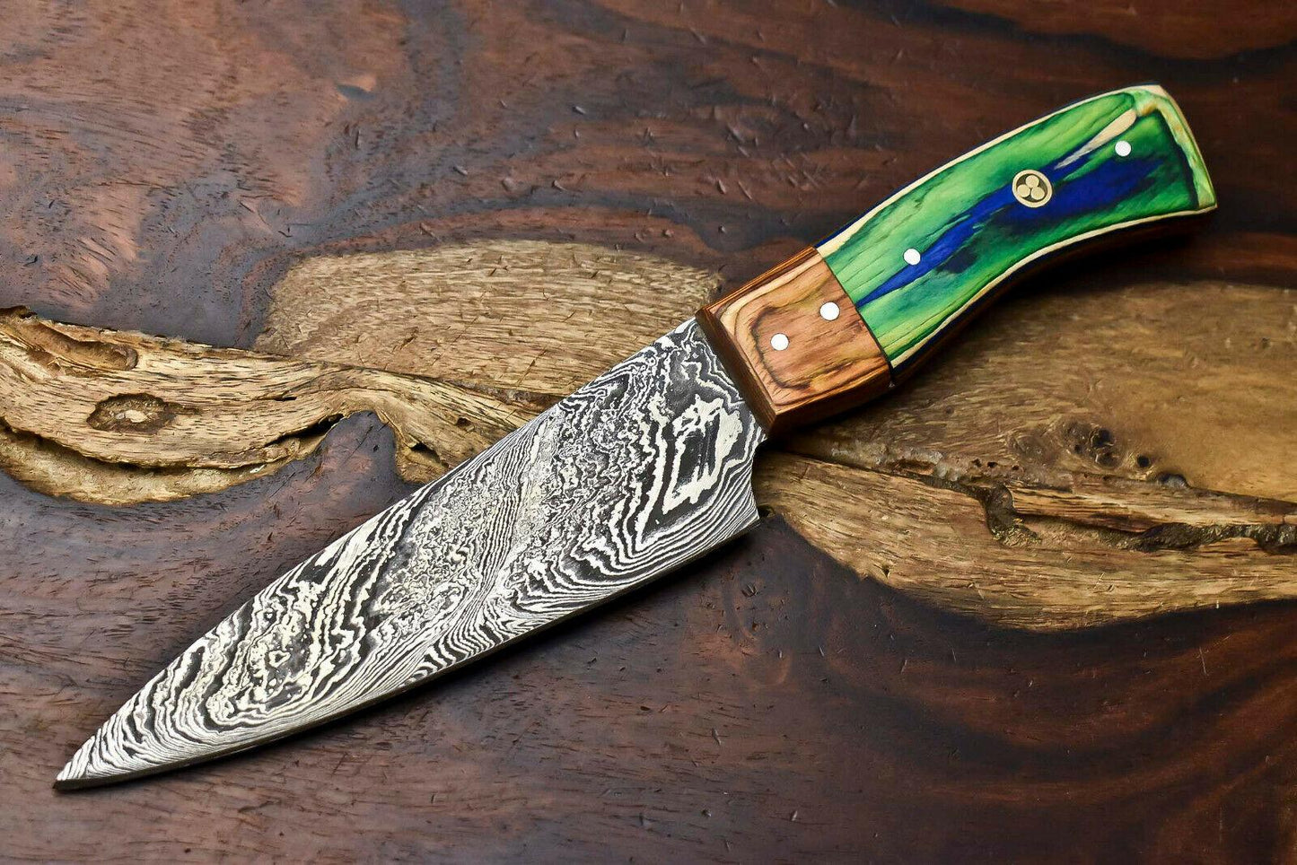 Hand Made Damascus Steel Blade Chef Kitchen Full Tang Knife