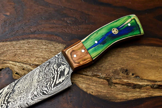 Hand Made Damascus Steel Blade Chef Kitchen Full Tang Knife