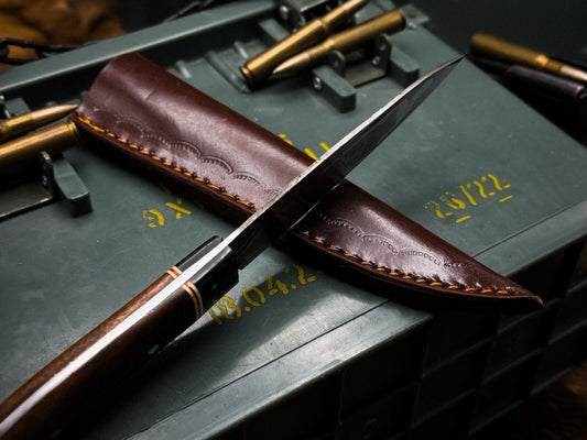 Damascus Steel Vegetable Chef Knife | Handmade Full Tang with Wooden Handle