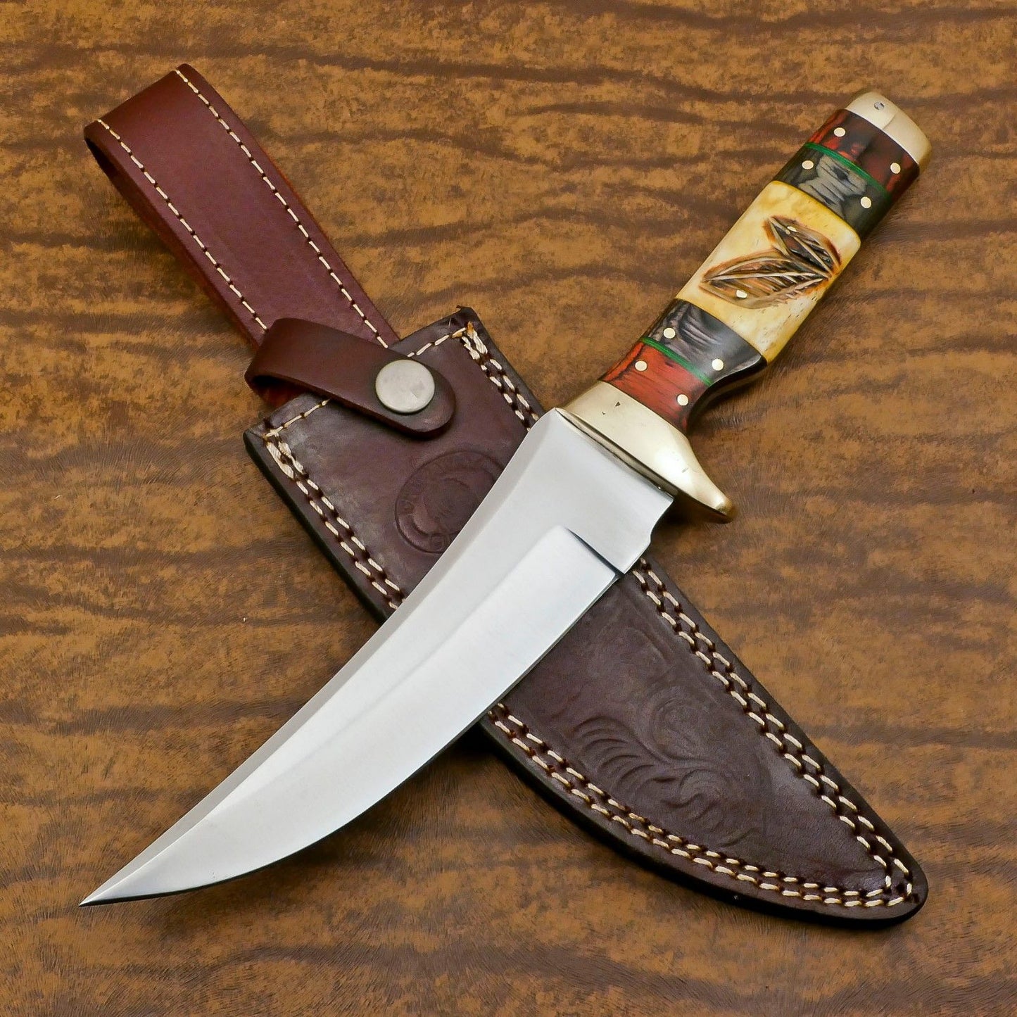 Handmade D2 Steel Full Tang Bowie Knife | Hunting & Camping Survival Blade