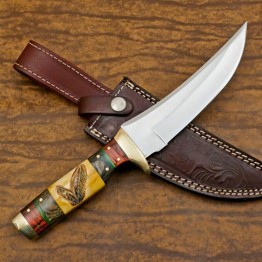 Handmade D2 Steel Full Tang Bowie Knife | Hunting & Camping Survival Blade