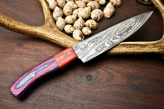 12" Hand Made Damascus Steel Chef Knife | Full Tang Hard Wood Handle