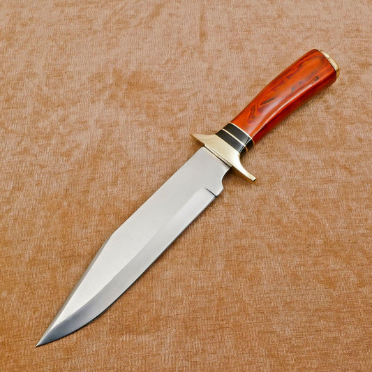 Handmade D2 Steel Bowie Knife | Fixed Blade Full Tang Hunting & Camping Knife 13"