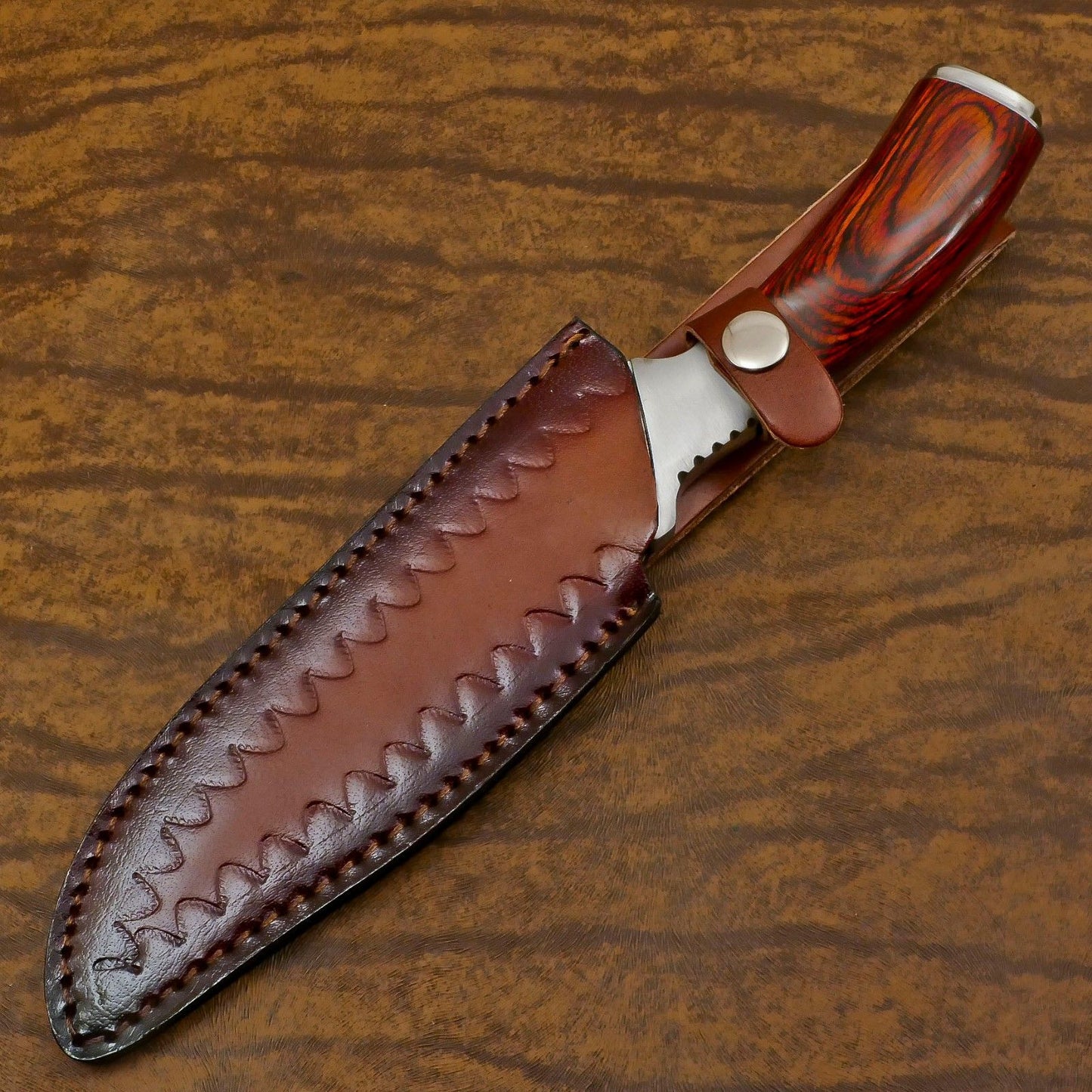 Custom Handmade 12 Inch D2 Steel Blade Hunting Bowie Outdoor Knife – Full Tang Survival Tool
