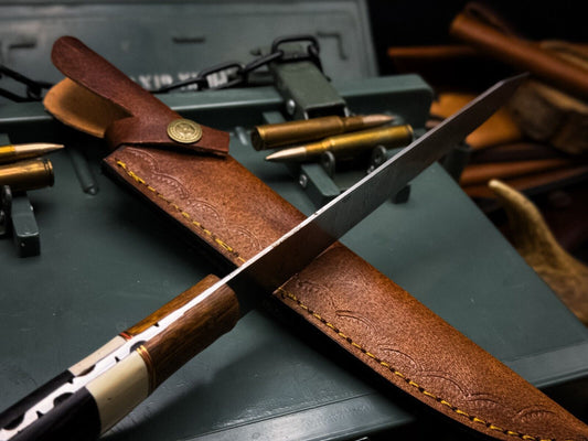 Custom Damascus Steel Kitchen Fillet Knife – Full Tang Wood Handle