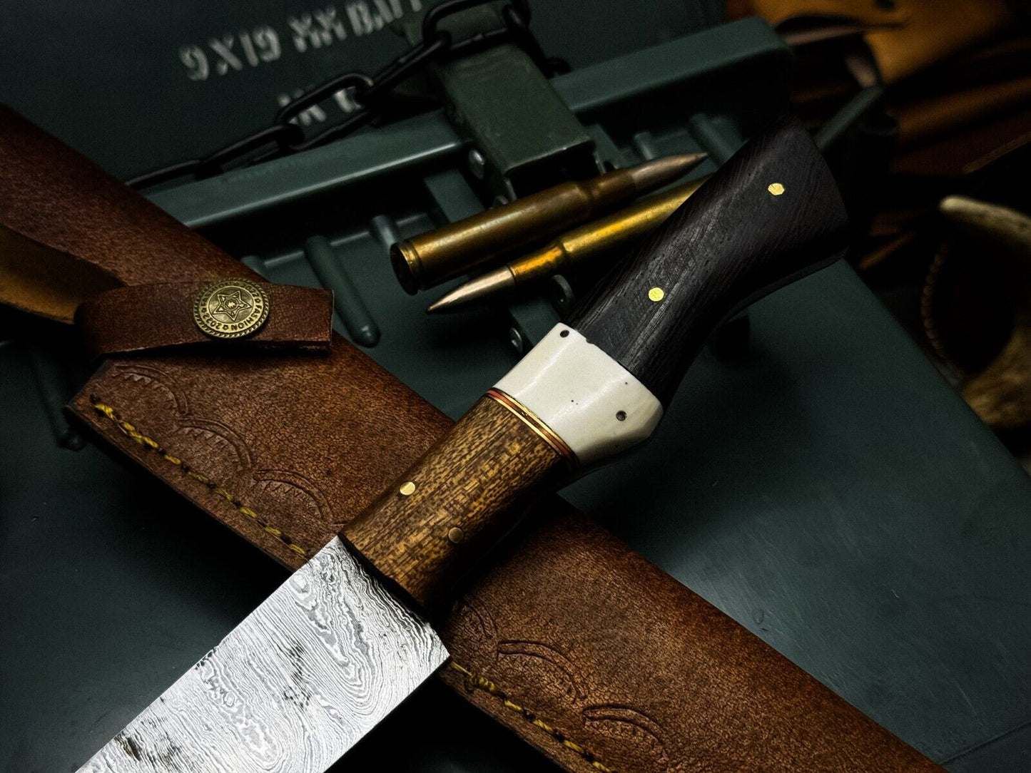 Custom Damascus Steel Kitchen Fillet Knife – Full Tang Wood Handle