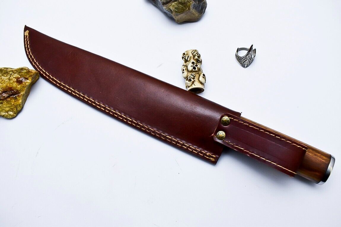 CUSTOM HANDMADE DAMASCUS HUNTING CHEF KNIFE WALNUT WOOD HANDLE
