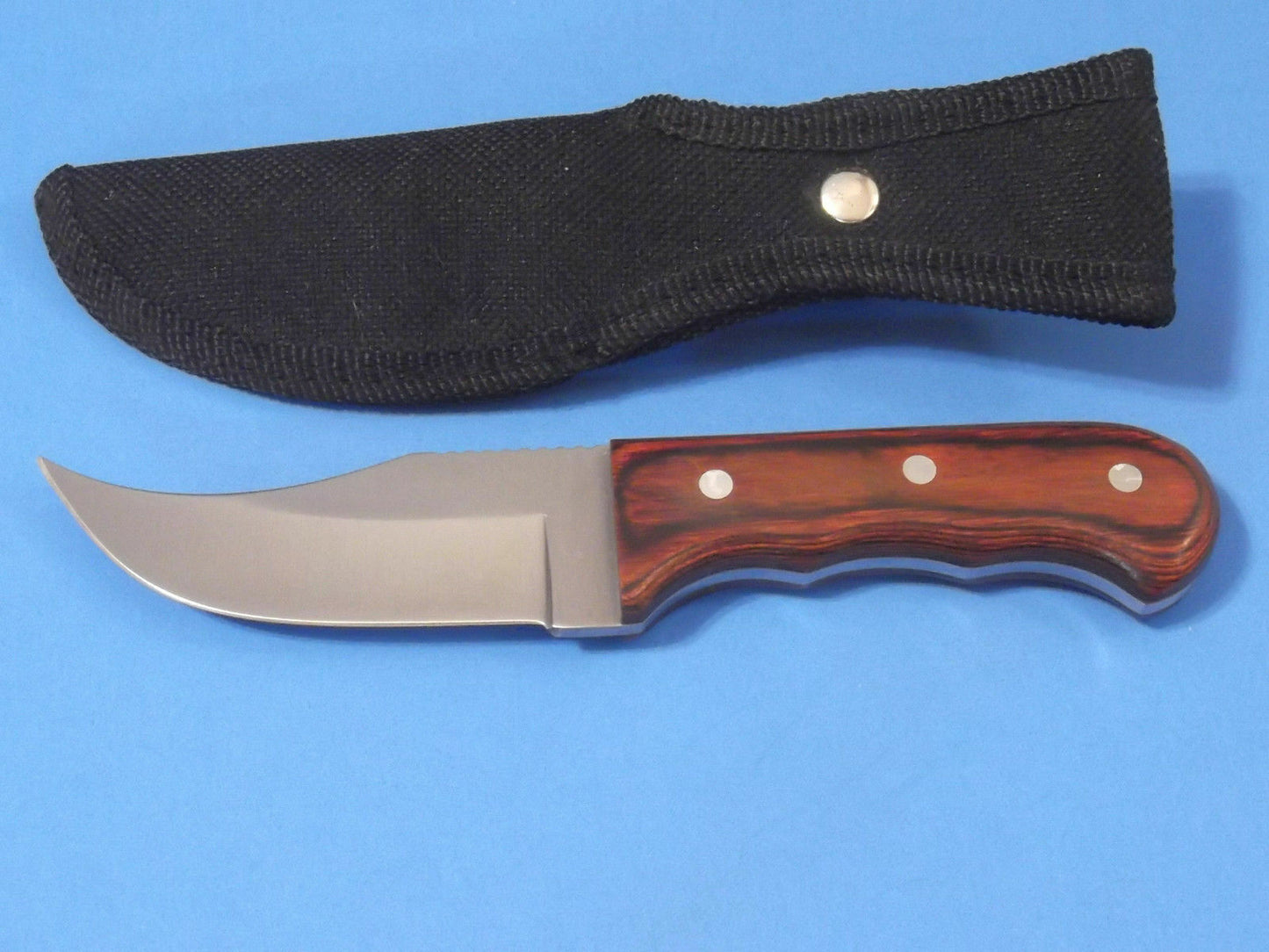 6.25" Short Skinner Knife with 440 Stainless Steel Blade, Pakkawood Handle & Nylon Sheath – Full Tang Hunting & Camping Knife