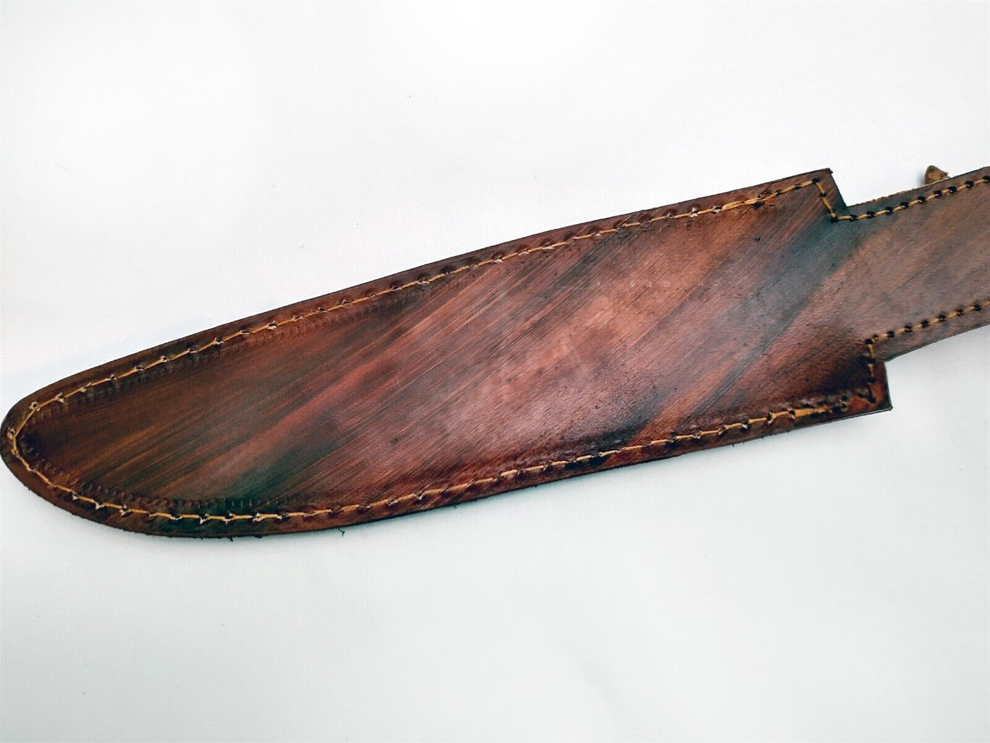 Heritage Forge Handmade Damascus Steel Bowie Knife with Rosewood Handle and Leather Sheath