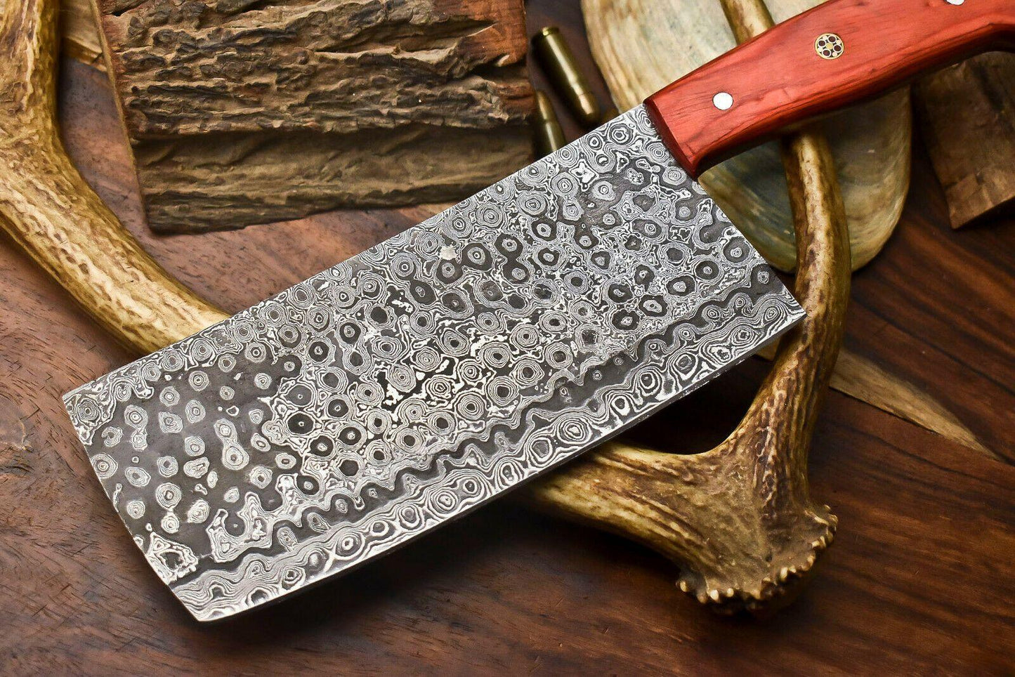 Handmade Damascus Steel Chef Chopper Knife – Custom Forged Kitchen Knife