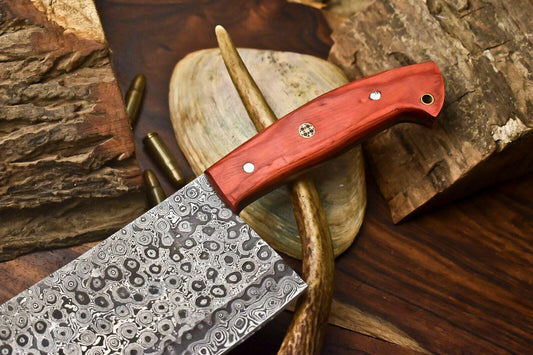 Handmade Damascus Steel Chef Chopper Knife – Custom Forged Kitchen Knife