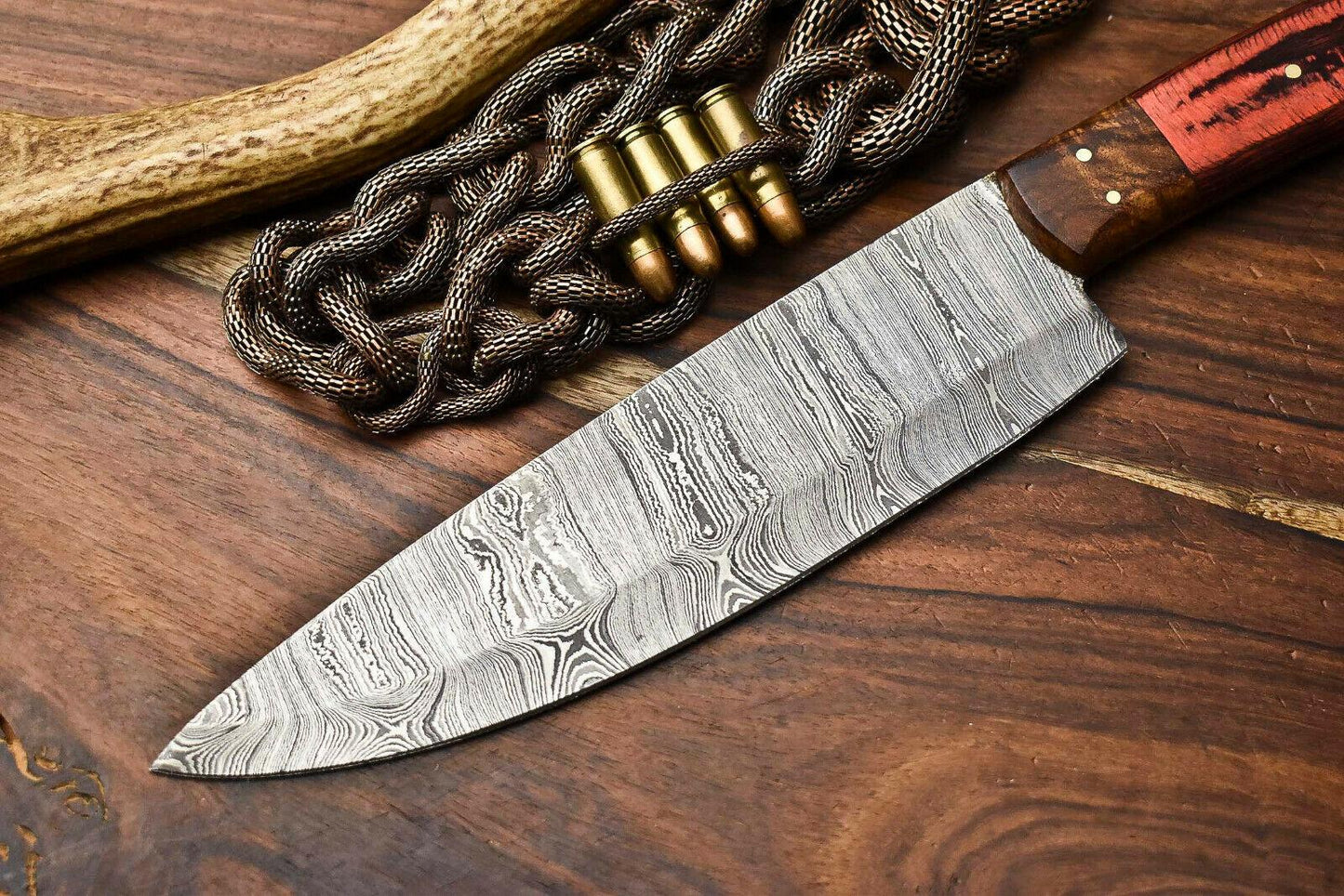 Premium Handmade Damascus Steel Chef Knife – Full Tang Kitchen Blade