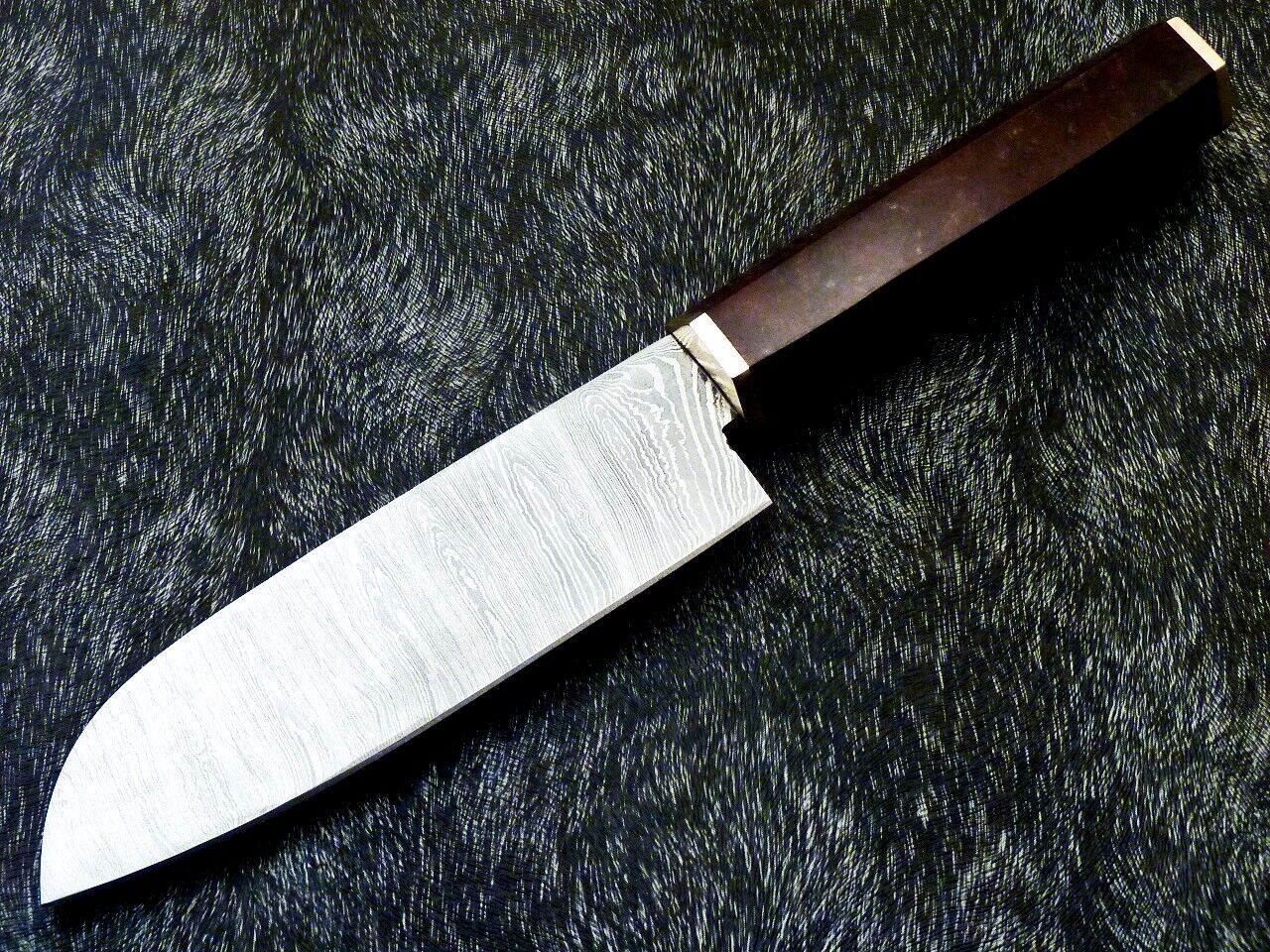 11" Custom Hand Forged Damascus Steel Chef Knife | Resin Handle & Brass Bolster