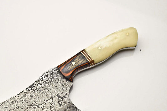 Fine Custom Handmade Damascus Steel Blade Chef Mini Chopper Knife