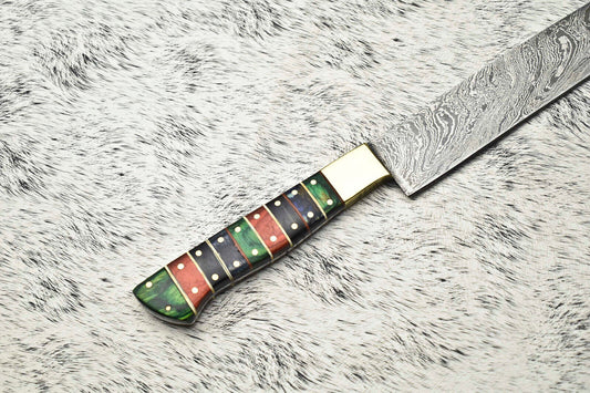 Cutlery Salvation Handmade Damascus Blade Kitchen Full Tang Chef Knife – 15" Oil Tempered, 384 Layer Damascus Steel
