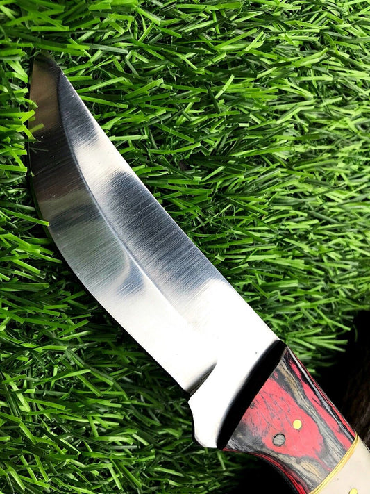 9" Handmade Stainless Steel Skinner Knife – Hunting & Survival Blade with Leather Sheath