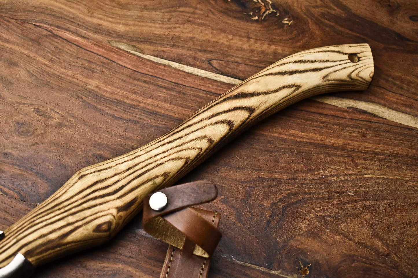 Custom Handmade Viking Axe – High Carbon Steel Laser Etched Battle Hatchet