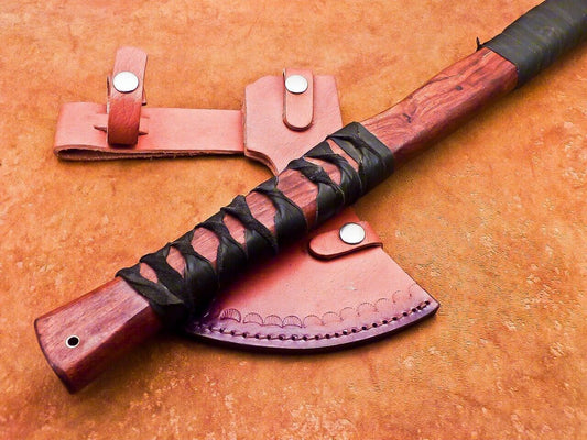 New Handmade Carbon Steel Axe Tomahawk Hatchet Viking Axe with Leather Sheath