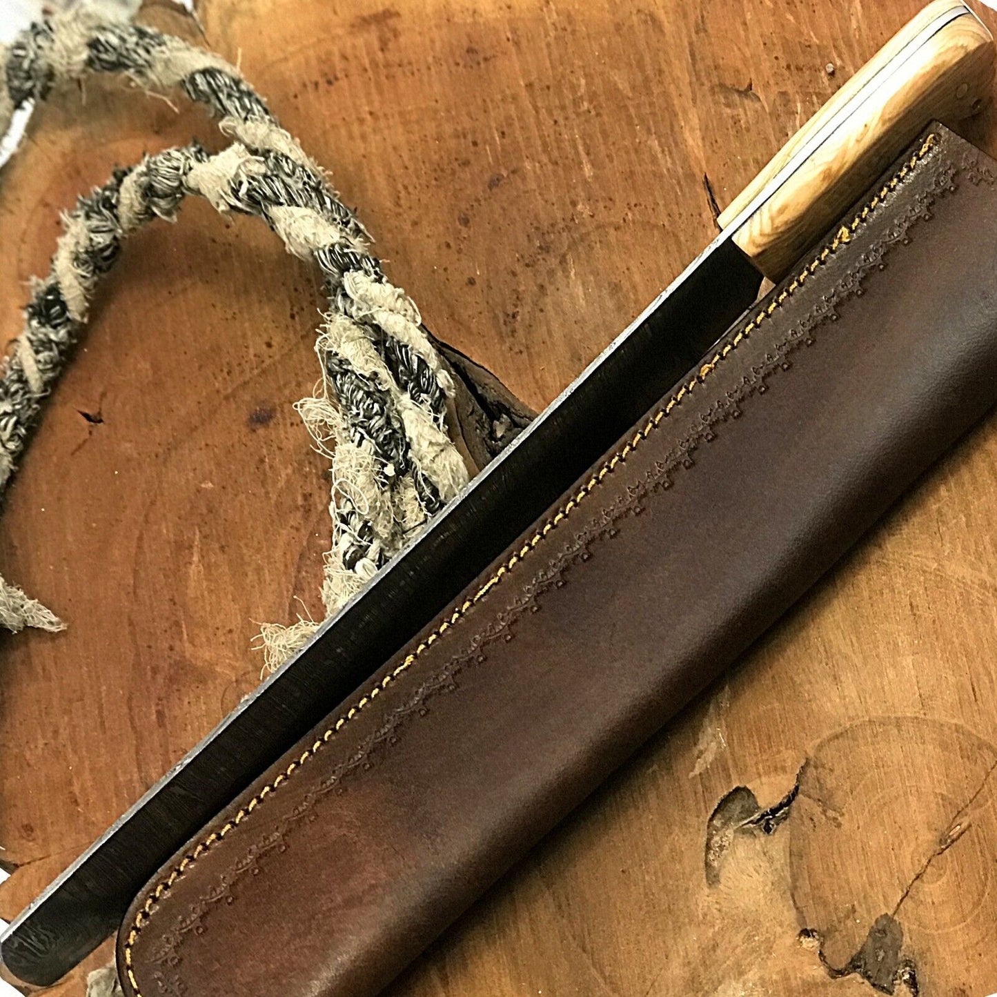 17" Custom Handmade Twist Damascus Steel Brisket Fillet Chef Knive