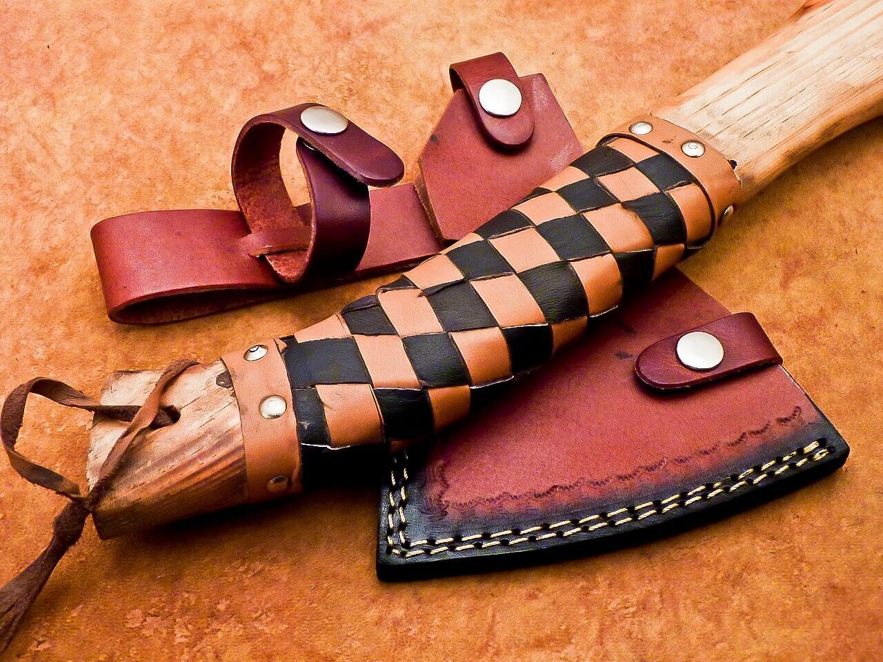 Hand Forged Steel Viking Bearded Camping Hatchet Tomahawk Axe