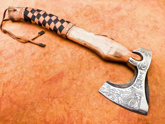 Hand Forged Steel Viking Bearded Camping Hatchet Tomahawk Axe