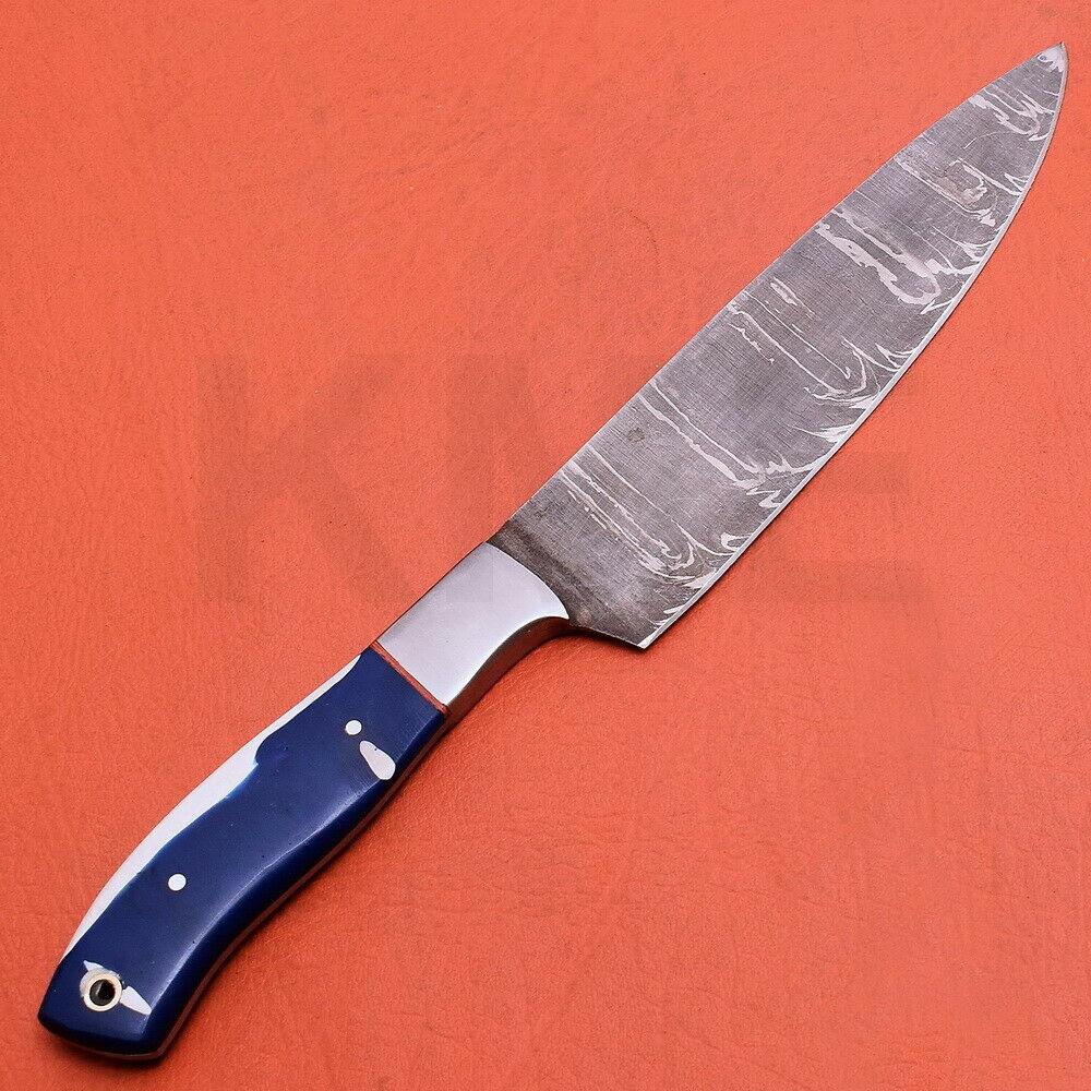 Handmade Damascus Steel Kitchen Chef Knife with Resin Art Handle | Full Tang Blade