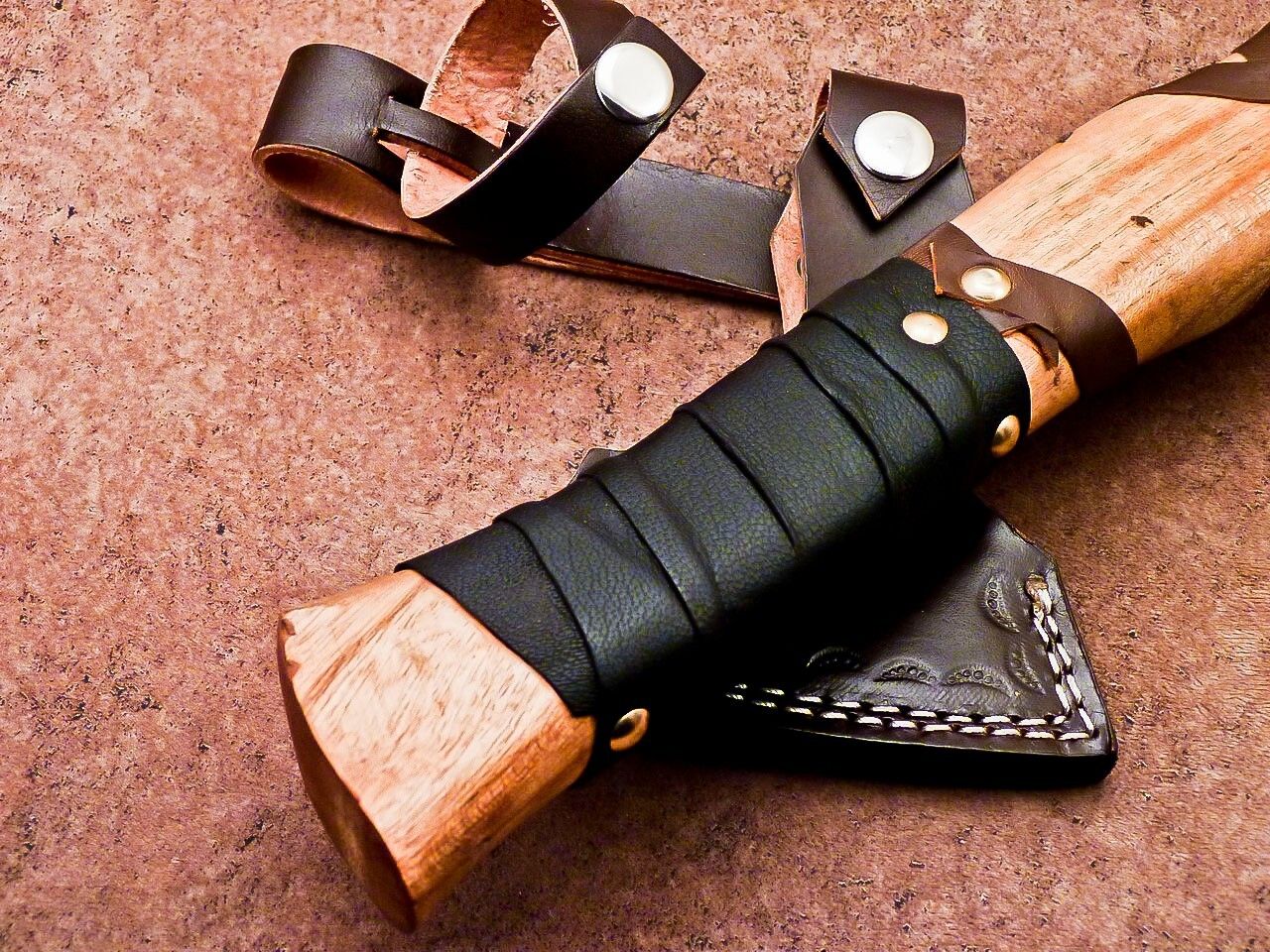 Handmade 12-Inch Viking Bearded Axe – Carbon Steel Camping and Hunting Hatchet