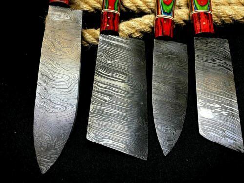 Damascus Chef Knife Set – Premium Damascus Hardwood Kitchen Knife Set with Sheath
