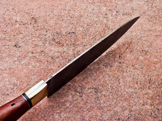 13 Inch Damascus Steel Chef Knife – Handmade Kitchen Knife with Wooden Handle