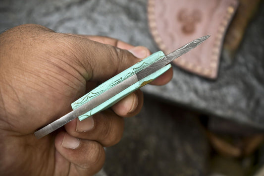 4" Twist Damascus Skinner Knife Micarta Handle Handmade Hunting EDC Tool