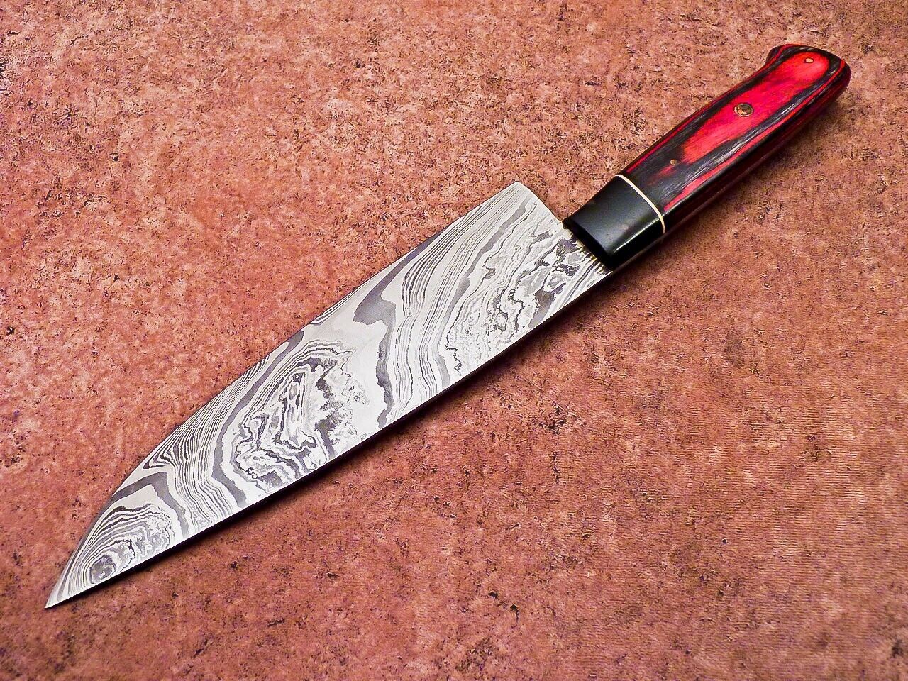 13" Professional Chef Knife | Handmade Damascus Blade Kitchen Knife with Wood Handle