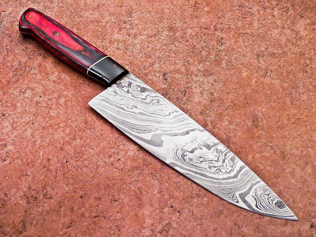 13" Professional Chef Knife | Handmade Damascus Blade Kitchen Knife with Wood Handle
