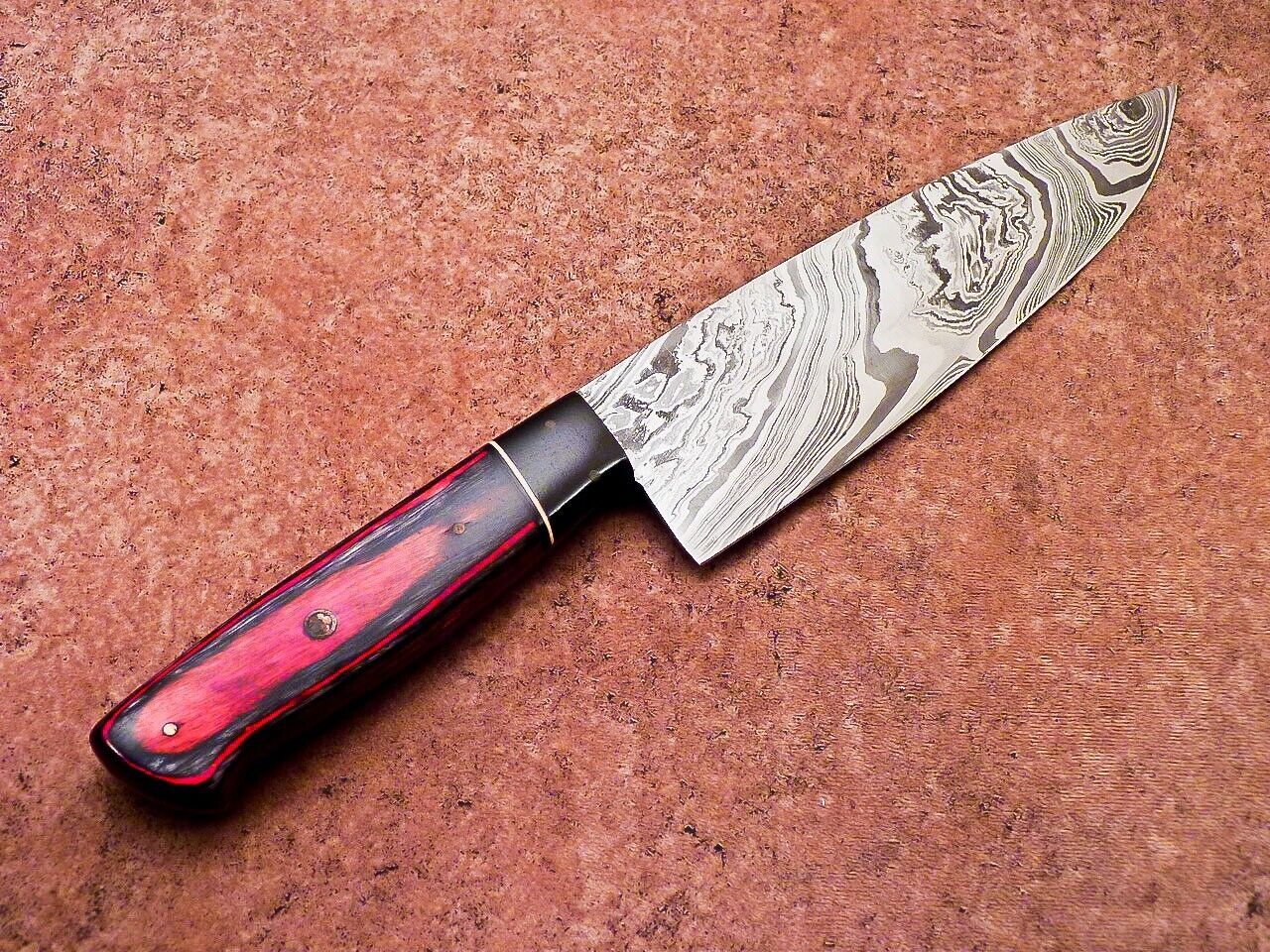 13" Professional Chef Knife | Handmade Damascus Blade Kitchen Knife with Wood Handle