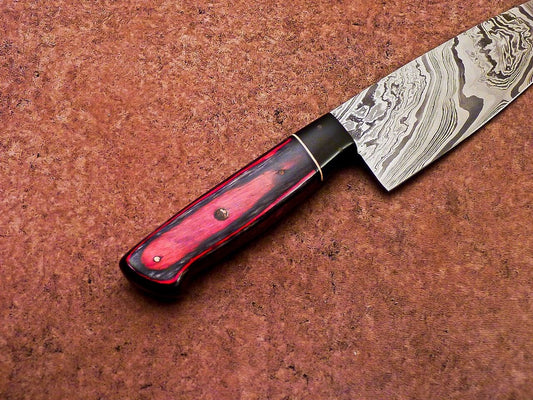 13" Professional Chef Knife | Handmade Damascus Blade Kitchen Knife with Wood Handle