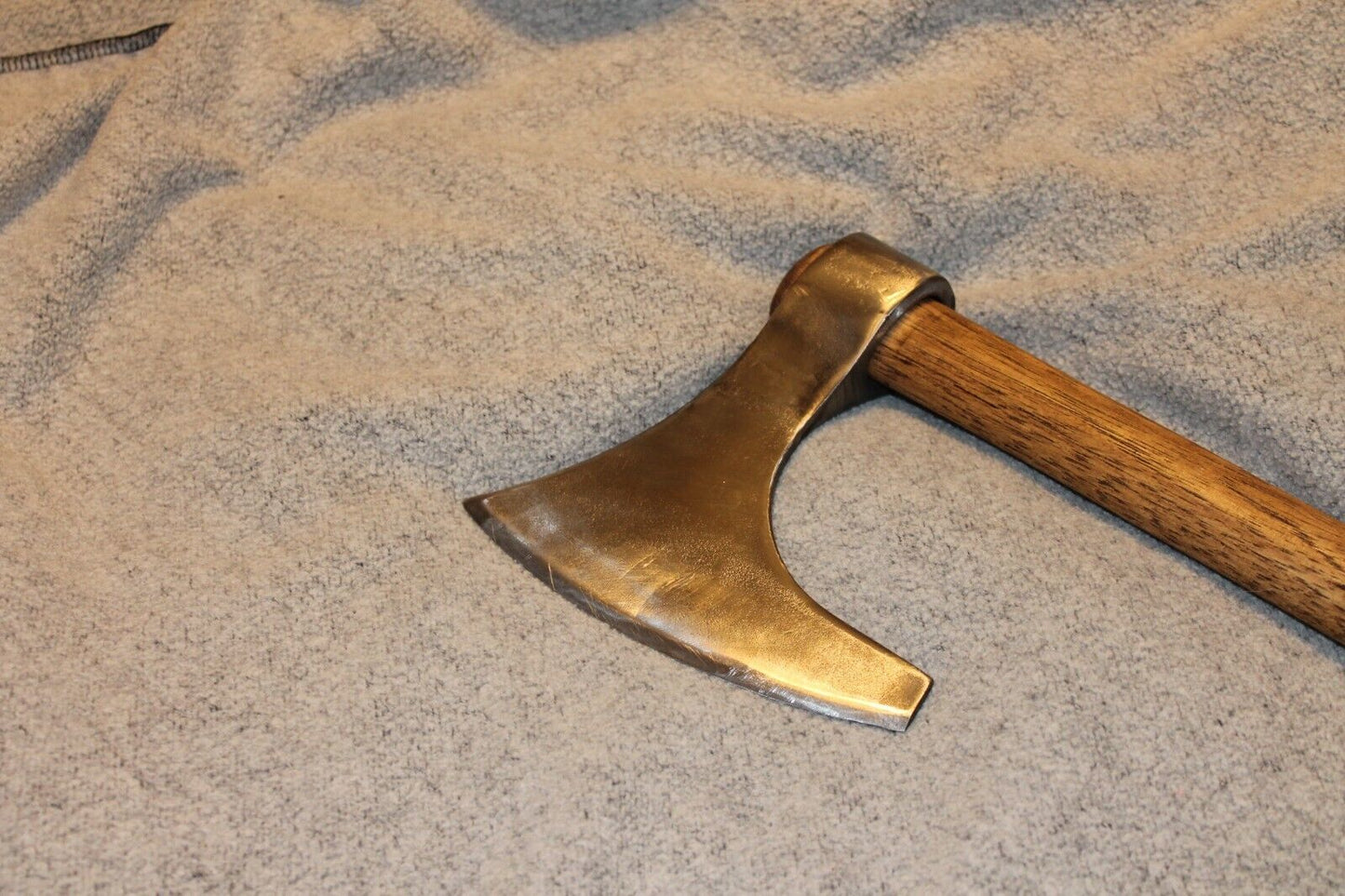 Cold Steel Viking Axe Razor Sharp Carbon Steel with Custom Stained Handle and Leather Sheath