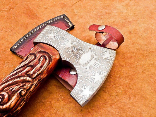New Handmade Damascus Steel Axe Unique Limited Edition Damascus Axe for Sale