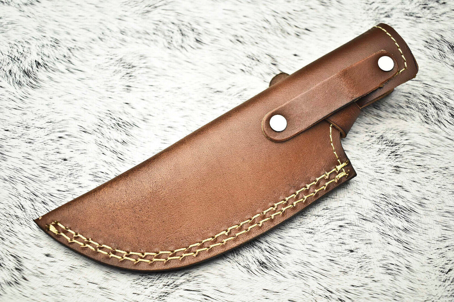 Rare Handmade Damascus Steel Camping Tracker Knife | Full Tang with Leather Sheath