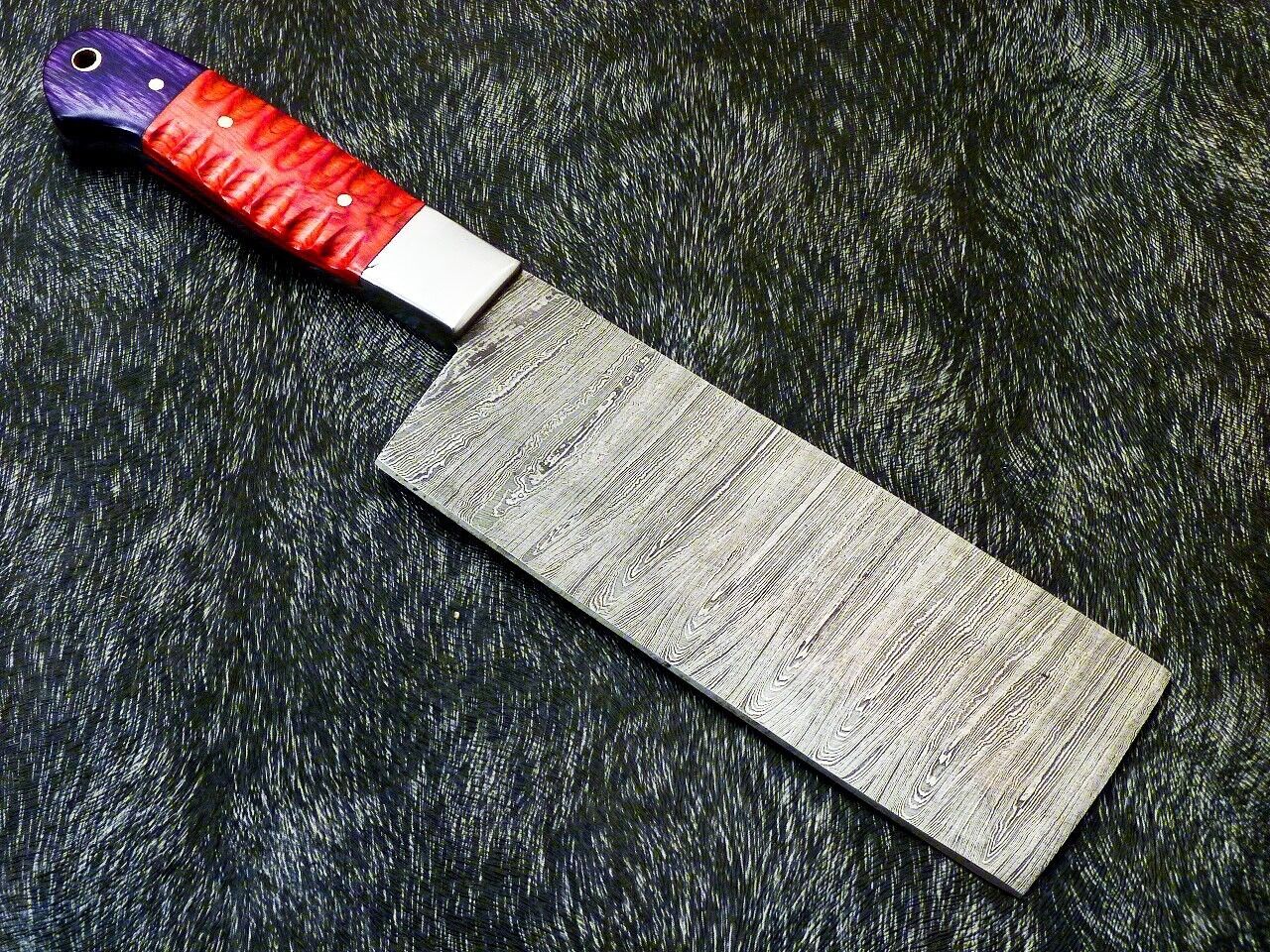 11" Handmade Damascus Steel Chopper Knife – Full Tang Chef Kitchen Knife with Hardwood Handle