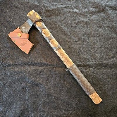 Viking Tomahawk Throwing Axe – Hand Forged Carbon Steel with Beechwood Handle