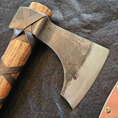 Viking Tomahawk Throwing Axe – Hand Forged Carbon Steel with Beechwood Handle