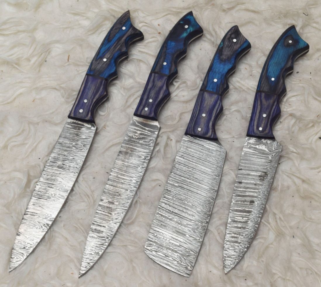 Handmade Hand Forged Damascus Steel Chef Knife Set – Professional Kitchen Knives