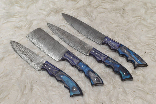Handmade Hand Forged Damascus Steel Chef Knife Set – Professional Kitchen Knives