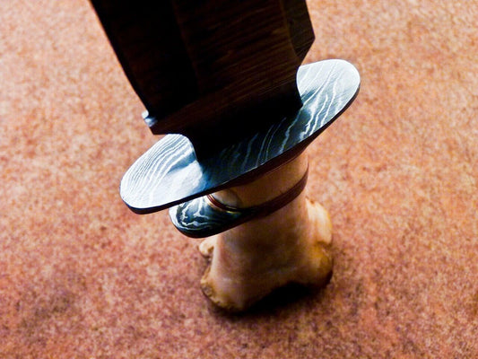 15 Inch Damascus Steel Bowie Knife with Camel Bone Handle