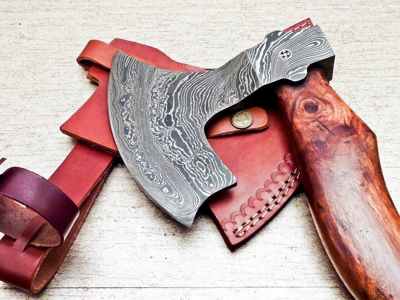 Exclusive Handmade Damascus Steel Axe Limited Edition Damascus Axe for Sale