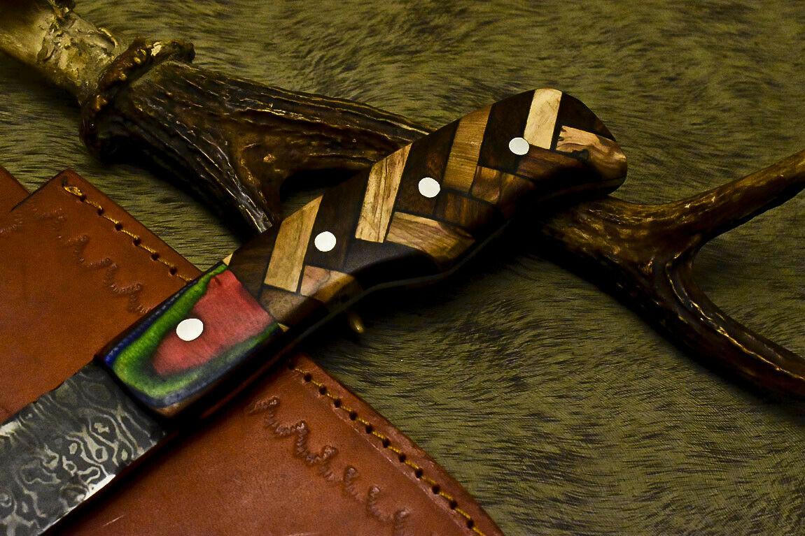 Handmade Damascus Axe Hunting Chopper with Walnut Wood Handle | Premium Damascus Steel Axe Knife