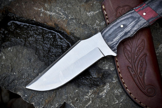Hand Forged Skinner Knife 440C Steel Hardwood Handle Survival Edition